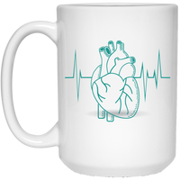 EKG Heart Teal: Plain