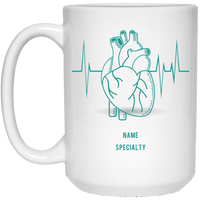 EKG Heart Teal: Personalized